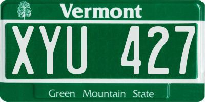 VT license plate XYU427