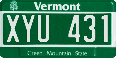 VT license plate XYU431