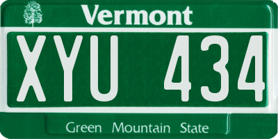 VT license plate XYU434