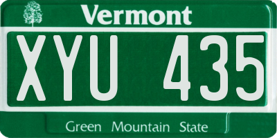 VT license plate XYU435