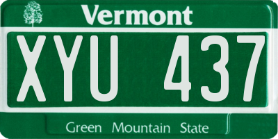 VT license plate XYU437
