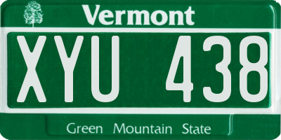 VT license plate XYU438
