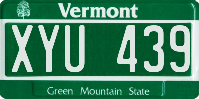 VT license plate XYU439