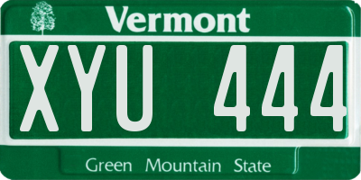 VT license plate XYU444