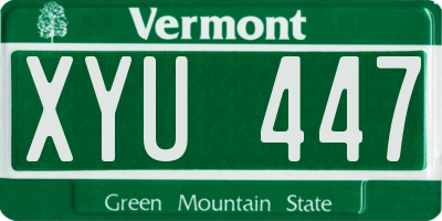 VT license plate XYU447