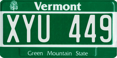 VT license plate XYU449