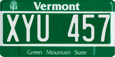 VT license plate XYU457