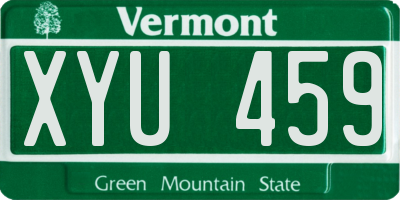 VT license plate XYU459