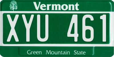 VT license plate XYU461