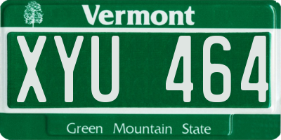 VT license plate XYU464