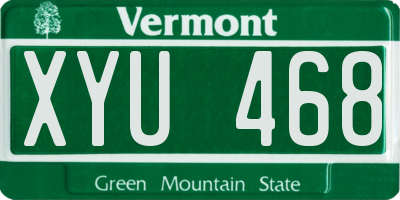 VT license plate XYU468