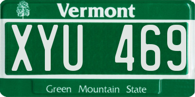 VT license plate XYU469
