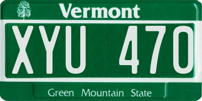 VT license plate XYU470