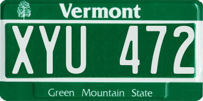 VT license plate XYU472