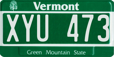 VT license plate XYU473