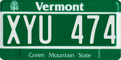 VT license plate XYU474
