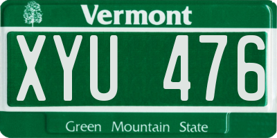 VT license plate XYU476