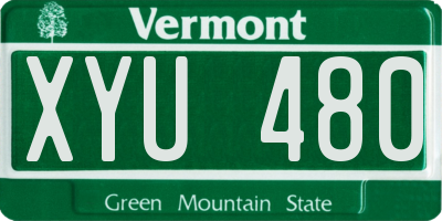 VT license plate XYU480