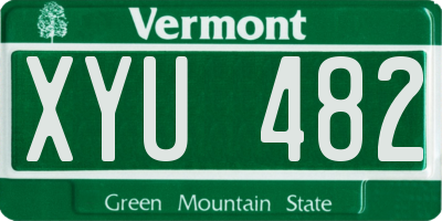 VT license plate XYU482