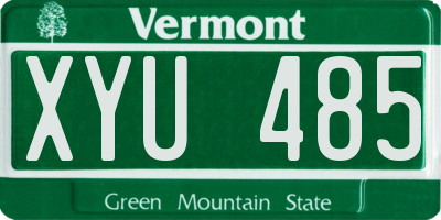 VT license plate XYU485