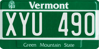 VT license plate XYU490