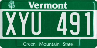 VT license plate XYU491