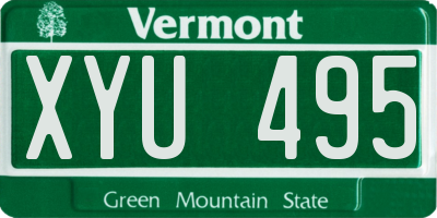 VT license plate XYU495