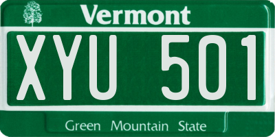 VT license plate XYU501
