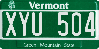VT license plate XYU504