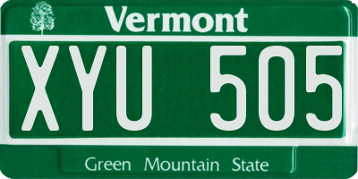 VT license plate XYU505