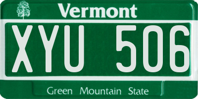 VT license plate XYU506