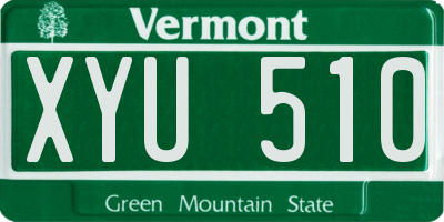 VT license plate XYU510
