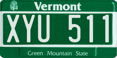 VT license plate XYU511