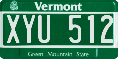 VT license plate XYU512
