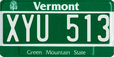 VT license plate XYU513