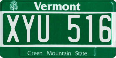 VT license plate XYU516