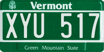 VT license plate XYU517