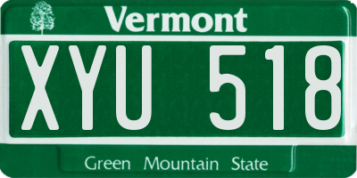 VT license plate XYU518