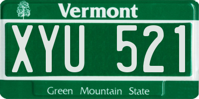 VT license plate XYU521