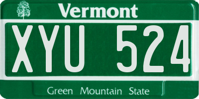 VT license plate XYU524