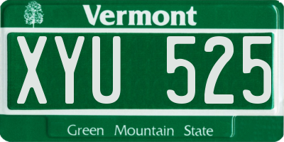 VT license plate XYU525