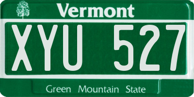 VT license plate XYU527