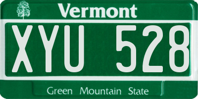 VT license plate XYU528