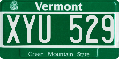 VT license plate XYU529