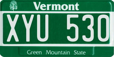 VT license plate XYU530