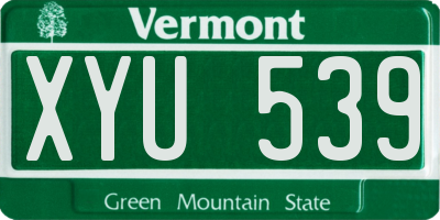 VT license plate XYU539
