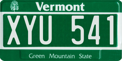 VT license plate XYU541