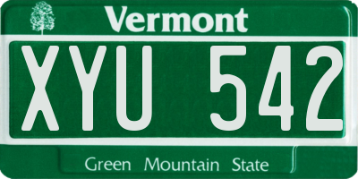 VT license plate XYU542