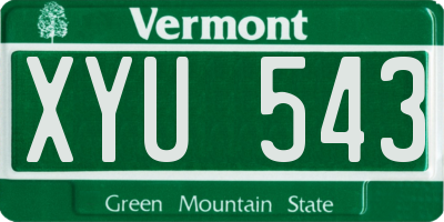VT license plate XYU543