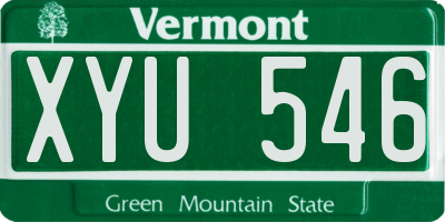 VT license plate XYU546